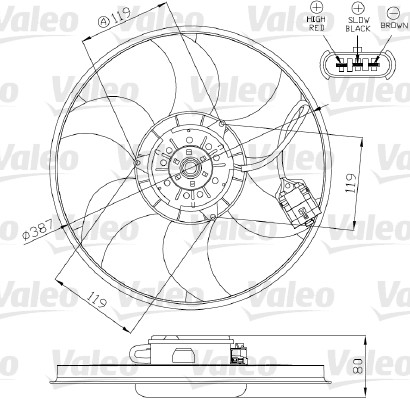 Ventilator, radiator 696280 VALEO
