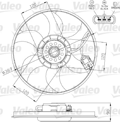 Ventilator, radiator 696284 VALEO