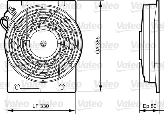Ventilator, radiator 696355 VALEO