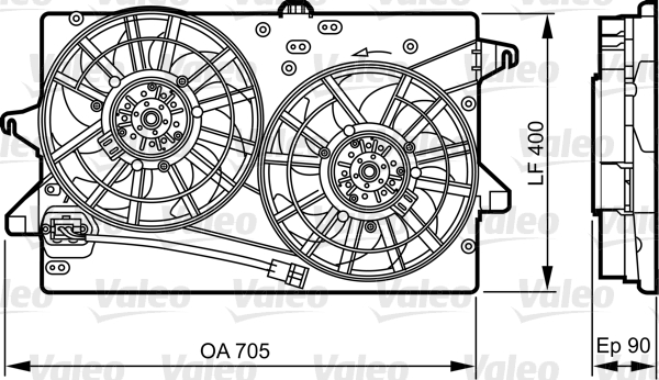 Ventilator, radiator 696362 VALEO