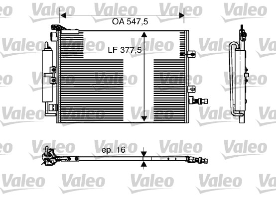 Condensator, climatizare 818166 VALEO