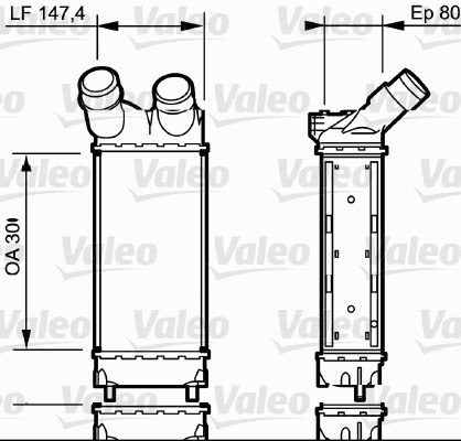 Intercooler, compresor 818866 VALEO