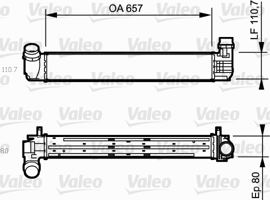 Intercooler, compresor 818870 VALEO