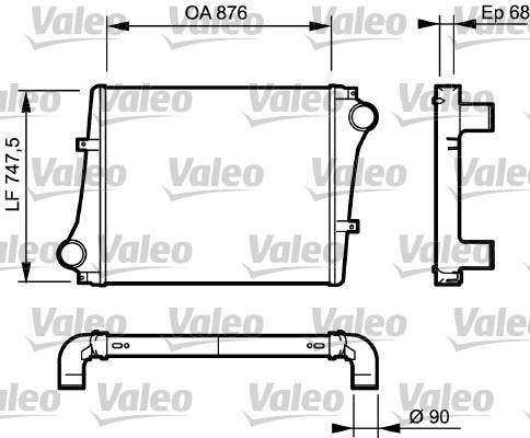 Intercooler, compresor 818876 VALEO
