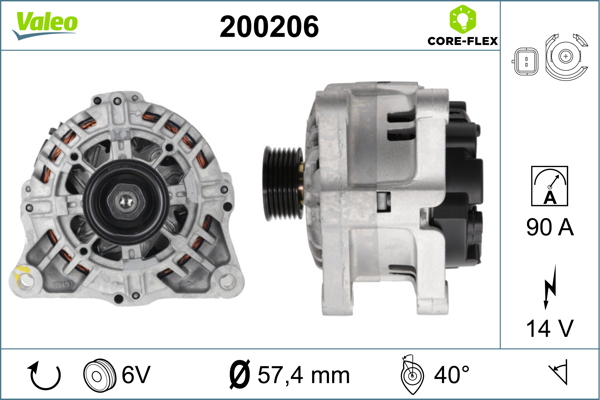 Generator / alternator 200206 VALEO