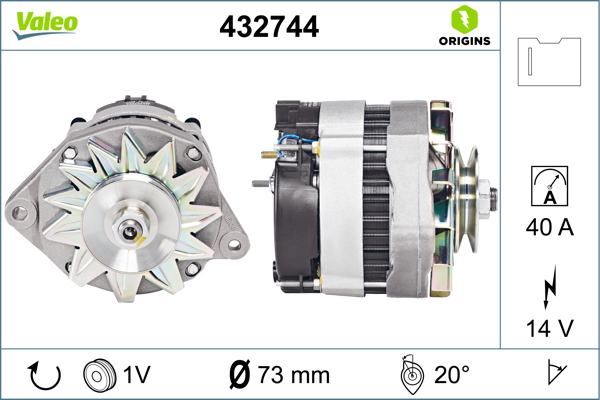 Generator / Alternator 432744 VALEO