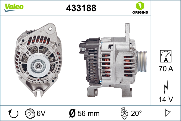 Generator / alternator 433188 VALEO