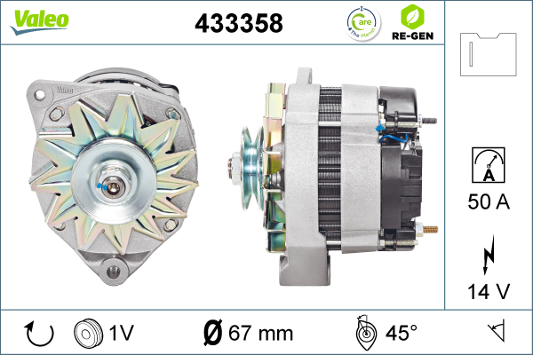 Generator / Alternator 433358 VALEO