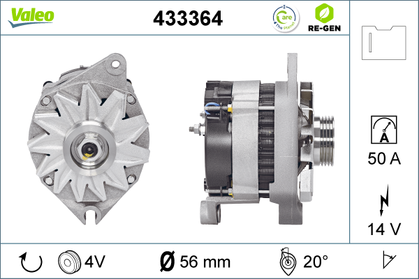 Generator / Alternator 433364 VALEO