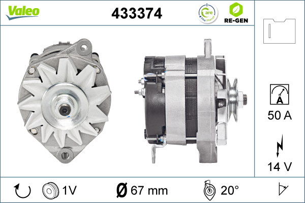 Generator / Alternator 433374 VALEO