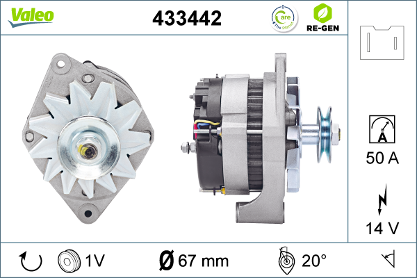 Generator / Alternator 433442 VALEO