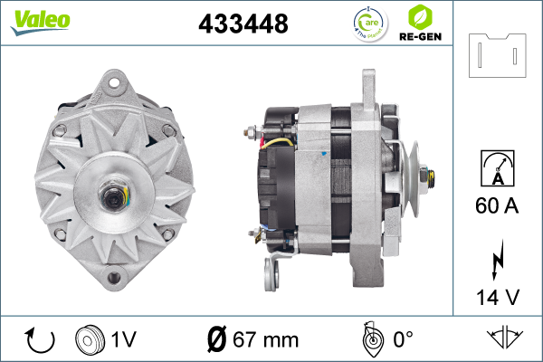 Generator / Alternator 433448 VALEO