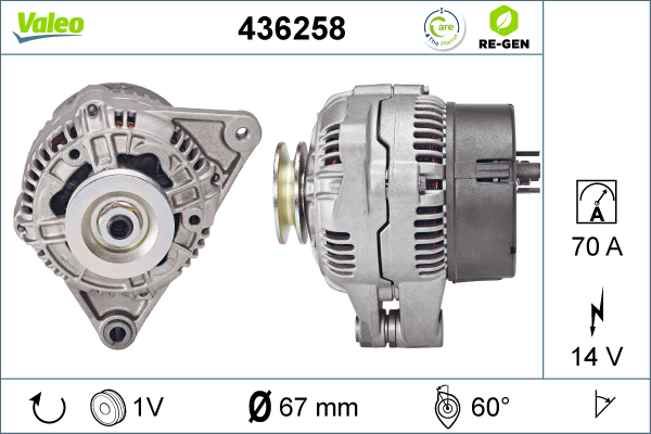 Generator / Alternator 436258 VALEO