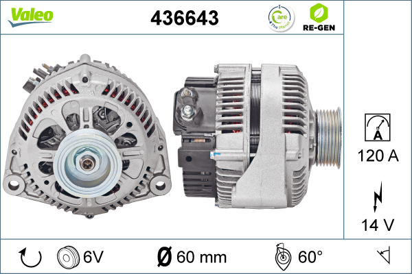Generator / Alternator 436643 VALEO