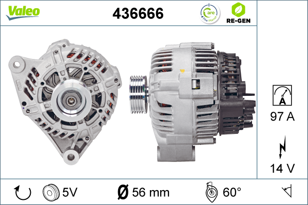 Generator / Alternator 436666 VALEO