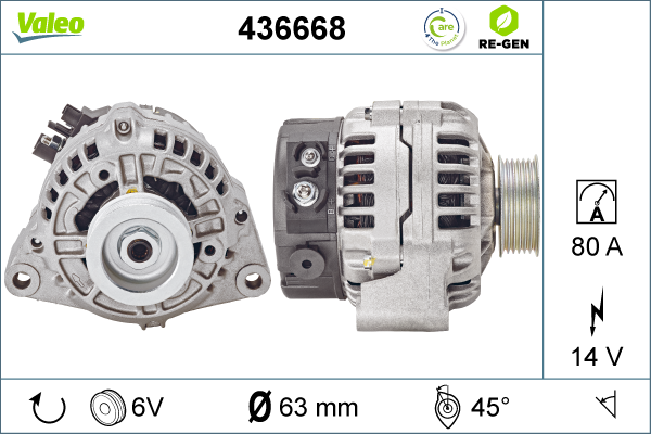 Generator / Alternator 436668 VALEO