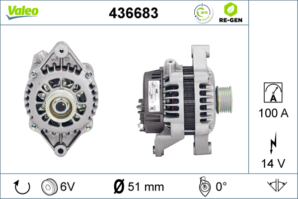 Generator / Alternator 436683 VALEO