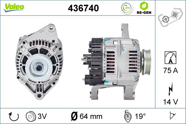 Generator / Alternator 436740 VALEO