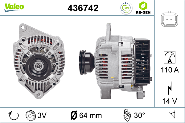 Generator / Alternator 436742 VALEO