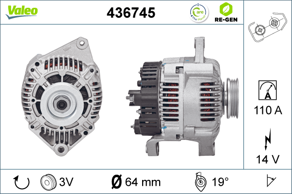 Generator / Alternator 436745 VALEO