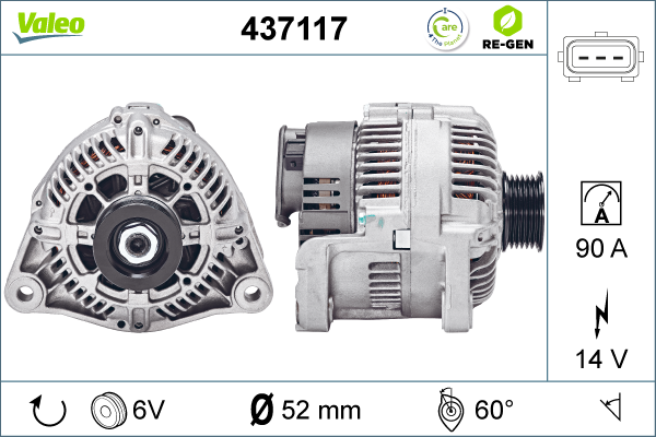 Generator / Alternator 437117 VALEO