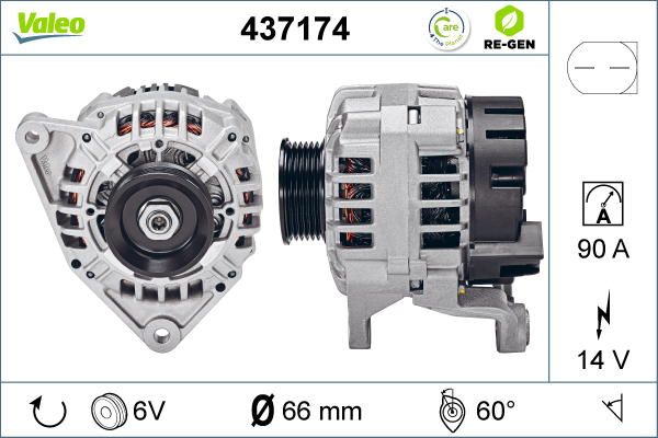 Generator / Alternator 437174 VALEO