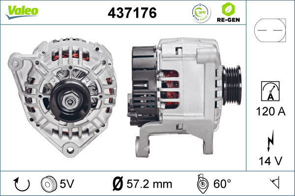 Generator / Alternator 437176 VALEO