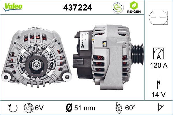 Generator / alternator 437224 VALEO