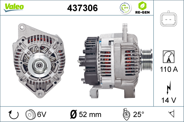 Generator / Alternator 437306 VALEO