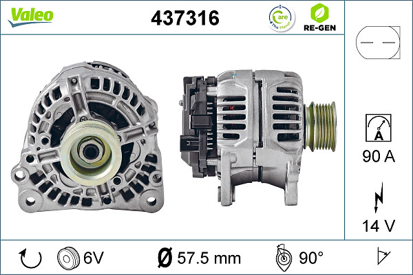 Generator / alternator 437316 VALEO