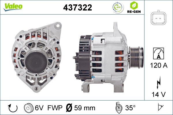 Generator / Alternator 437322 VALEO