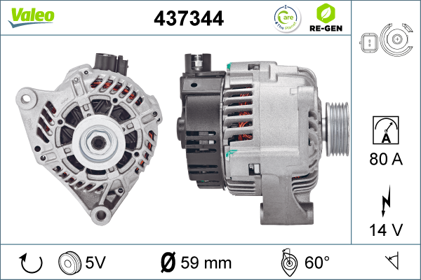 Generator / Alternator 437344 VALEO