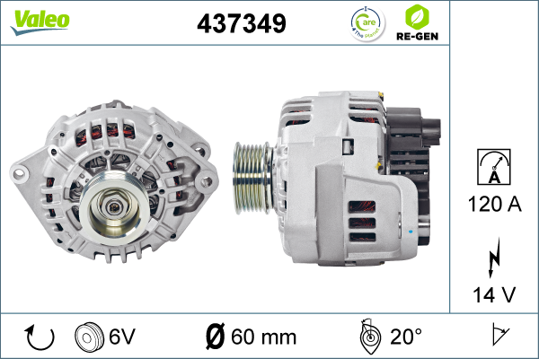 Generator / Alternator 437349 VALEO