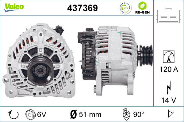 Generator / Alternator 437369 VALEO