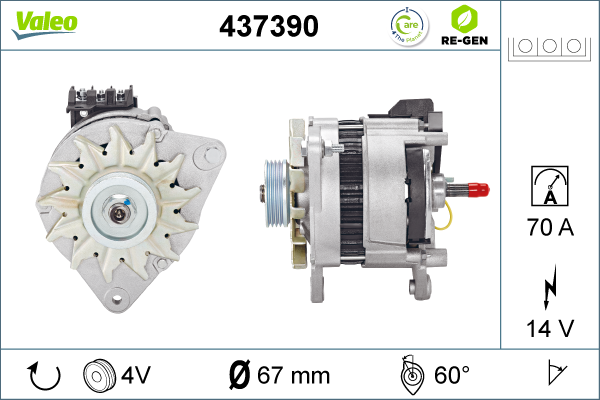 Generator / Alternator 437390 VALEO