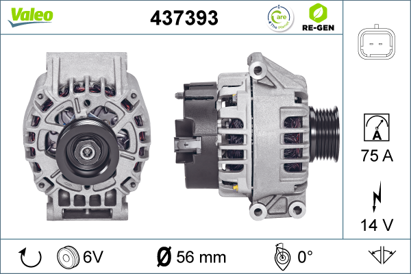 Generator / Alternator 437393 VALEO
