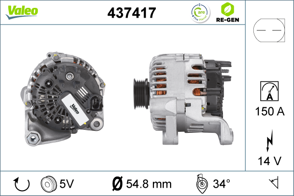 Generator / Alternator 437417 VALEO