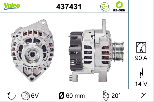 Generator / Alternator 437431 VALEO