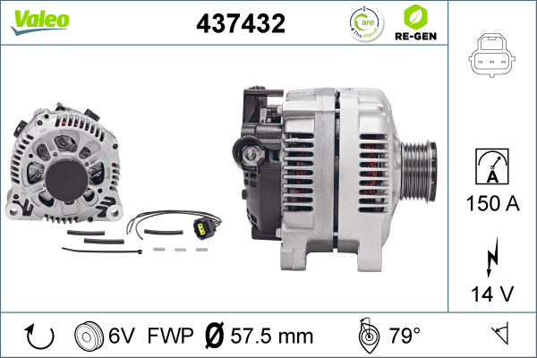 Generator / Alternator 437432 VALEO