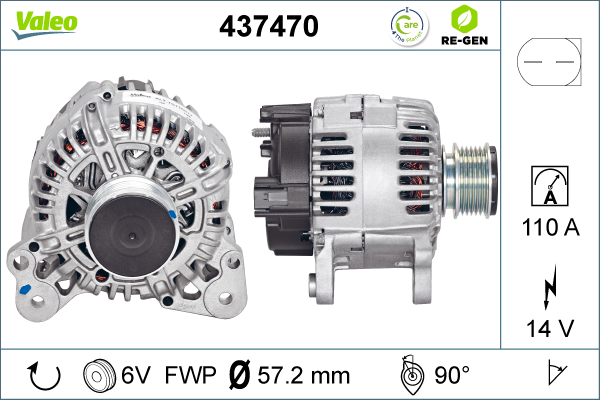 Generator / Alternator 437470 VALEO