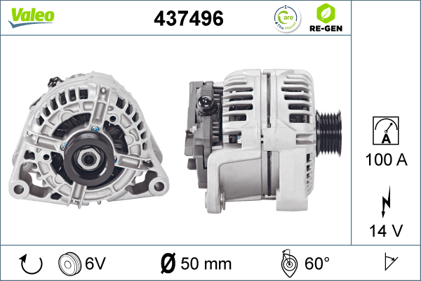 Generator / Alternator 437496 VALEO