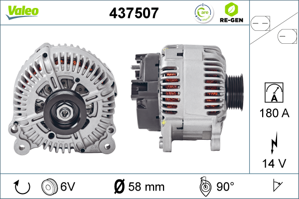 Generator / Alternator 437507 VALEO