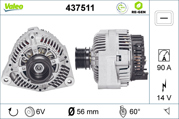 Generator / Alternator 437511 VALEO