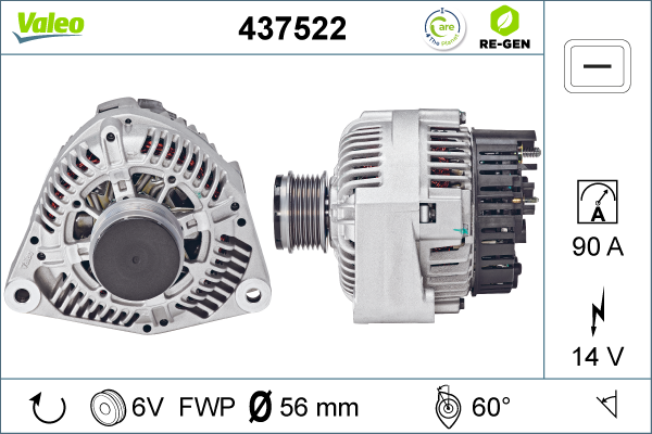 Generator / Alternator 437522 VALEO