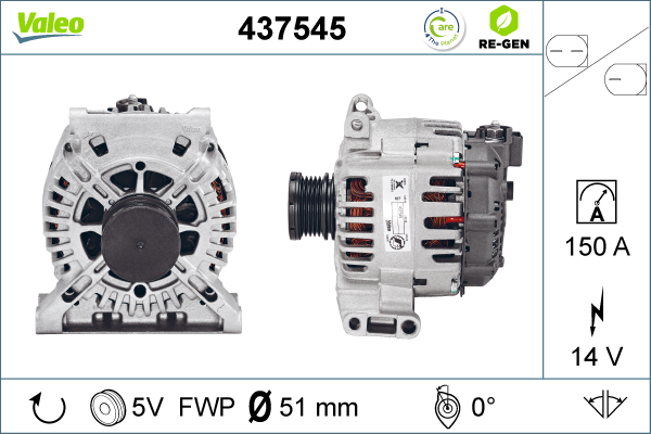 Generator / Alternator 437545 VALEO