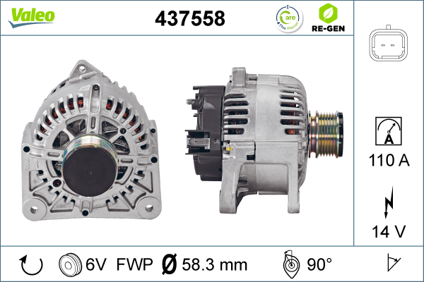 Generator / Alternator 437558 VALEO