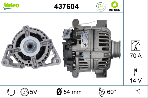 Generator / Alternator 437604 VALEO