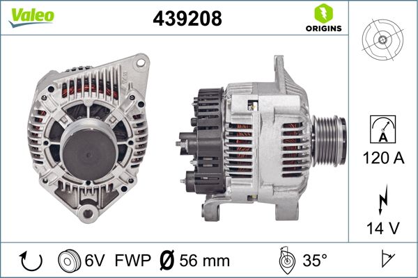 Generator / Alternator 439208 VALEO