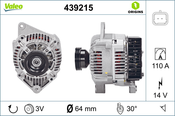 Generator / Alternator 439215 VALEO