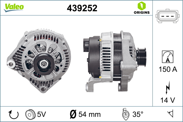Generator / alternator 439252 VALEO